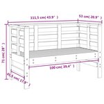 vidaXL Banc de jardin marron miel 111 5x53x71 cm bois massif de pin