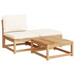 vidaXL Salon de jardin 4 Pièces avec coussins Bois d'acacia solide