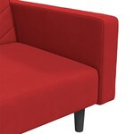vidaXL Canapé-lit à 2 places et deux oreillers Rouge bordeaux Velours