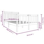 vidaXL Cadre de lit 135x190 cm Double Bois massif