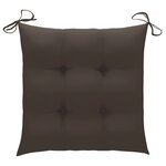 vidaXL Chaises de jardin et coussins taupe lot de 4 Bois teck massif