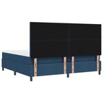 vidaXL Lit à ressorts avec matelas & LED Bleu 200x200 cm Tissu