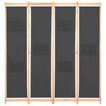 vidaXL Cloison de séparation 4 panneaux Gris 160x170x4 cm Tissu