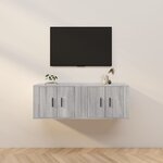vidaXL Meubles TV muraux 2 Pièces sonoma gris 57x34 5x40 cm