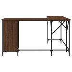 Bureau table poste de travail meuble d'ordinateur informatique étude chêne 141 x 141 x 75 cm bois d'ingénierie brun 02_0023621
