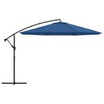 vidaXL Parasol déporté avec mât en aluminium 350 cm Bleu