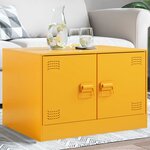 vidaXL Table basse Jaune moutarde 67x50x44 cm acier