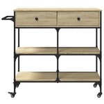 vidaXL Chariot de cuisine chêne sonoma 105x42x95 cm bois d'ingénierie