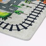 Tapis enfant Circuit de voiture 120 x 160 cm - Gris
