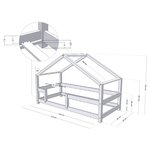 Lit cabane enfant LUCKY 80 x 160 bleu marine