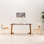 vidaXL Chaises à manger lot de 2 crème bois courbé et similicuir