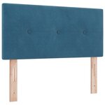 Lit à ressorts vidaXL avec matelas et LED Bleu foncé 120x200 cm Velours