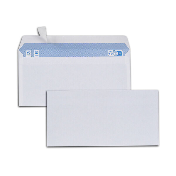 100 Enveloppes DL 110 x 220 mm sans fenêtre papier velin 80 gr