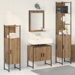 vidaXL Ensemble de meubles de salle de bain en 4 pièces Chêne artisanal Bois d'ingénierie