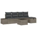 vidaXL Ensemble de canapé de jardin 6 pièces avec coussins gris en poly rotin