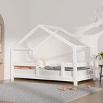 Lit cabane enfant LUCKY 120 x 180 blanc