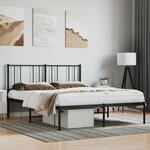 vidaXL Cadre de lit métal sans matelas et tête de lit noir 160x200 cm