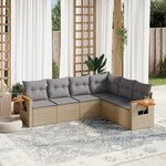 vidaXL Salon de jardin avec coussins 6 Pièces beige résine tressée
