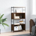 vidaXL Bibliothèque chêne brun 80x30x145 5 cm bois d'ingénierie et fer
