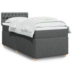 vidaXL Sommier à lattes de lit et matelas Gris foncé 90x190 cm Tissu