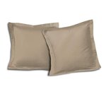 2 Taies d'Oreillers 100  coton 63 x 63 cm - Beige