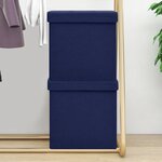 vidaXL Tabourets de rangement pliables lot de 2 bleu faux lin