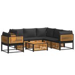 vidaXL Salon de jardin avec coussins 7 Pièces bois massif d'acacia