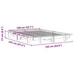 vidaXL Cadre de lit sans matelas cire marron 140x200cm bois pin massif