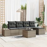 vidaXL Ensemble de Canapé de Jardin de 5 Pièces avec Coussins Rattan Poly Noir
