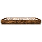 vidaXL Cadre de lit avec LED sans matelas chêne fumé 200x200 cm