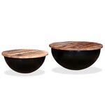 vidaXL Ensemble de table basse 2Pièces Bois récupération massif forme bol