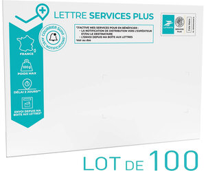 Prêt-à-Poster - Lettre Services Plus - 100g - Format C5 - Enveloppe en lot de 100