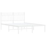 vidaXL Cadre de lit métal sans matelas et tête de lit blanc 135x190 cm