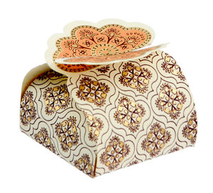 Boite en papier Florets Ispahan 5 pièces Ivoire