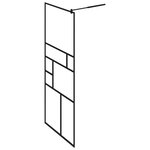 vidaXL Paroi de douche avec étagère Noir 80x195 cm Verre ESG&Aluminium