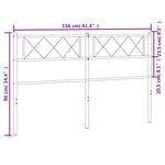 vidaXL Tête de lit métal blanc 150 cm