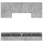vidaXL Unités murales TV 5 Pièces gris béton bois d'ingénierie