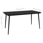 vidaXL Ensemble à manger d'extérieur 7 Pièces Rotin PVC Noir