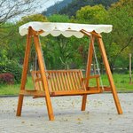 Balancelle balancoire hamac banc fauteuil de jardin bois de pin 2 places charge max. 300kg