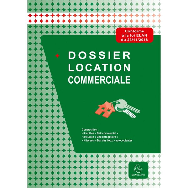 Dossier Location Commerciale - Vert - X 5 - Exacompta
