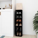 vidaXL Armoire à chaussures Noir 27 5x27x102 cm Bois d'ingénierie