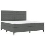 vidaXL Lit à Ressorts avec Matelas & LED Gris Foncé 200x200 cm Tissu