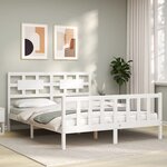 vidaXL Cadre de lit sans matelas blanc 160x200 cm bois de pin massif