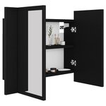 vidaXL Armoire à miroir de salle de bain LED Noir 60x12x45 Acrylique