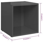vidaXL Ensemble de meubles TV 8 Pièces Gris brillant Bois d'ingénierie