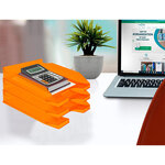Q-connect corbeille à courrier empilable - PP documents - A4+ - Orange