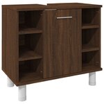 vidaXL Ensemble d'armoires de salle de bain 3 Pièces chêne marron