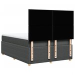 vidaXL Sommier à lattes de lit avec matelas Gris foncé 140x190cm Tissu