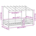 vidaXL Lit pour enfants et toit cire marron 90x200 cm bois massif pin