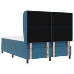 Lit box spring vidaXL avec matelas bleu foncé 140x200 cm en velours
